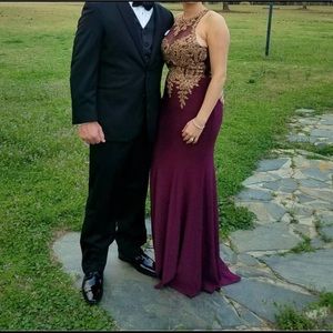 Xscape floral-lace formal mermaid gown